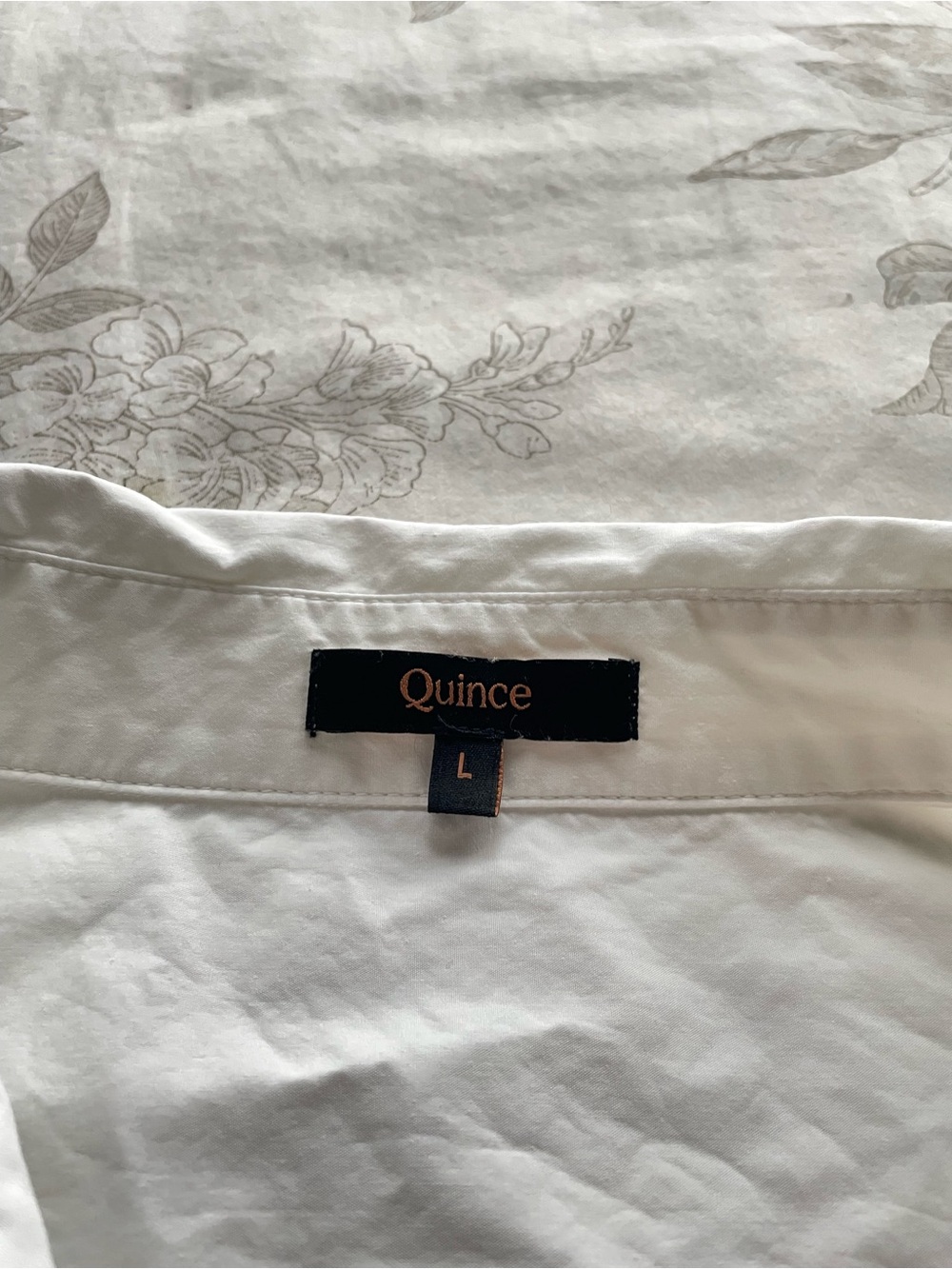 Quince 100% Organic Cotton Poplin Long Sleeve Boyfriend Shirt White Large Chic - Picture 6 of 10
